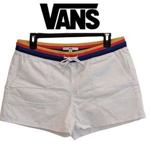 VANS - White Rainbow Pride Shorts w/ Drawstring, SZ Medium, EXCELLENT SHAPE!
